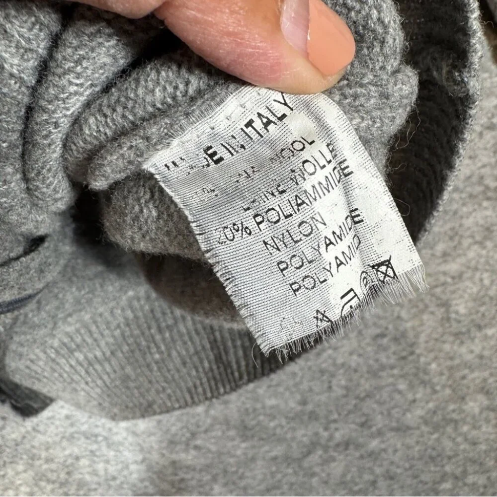 Lorenzo Magni Men's Gray Wool Zip Cardigan Sweater Jacket Made in Italy Size L